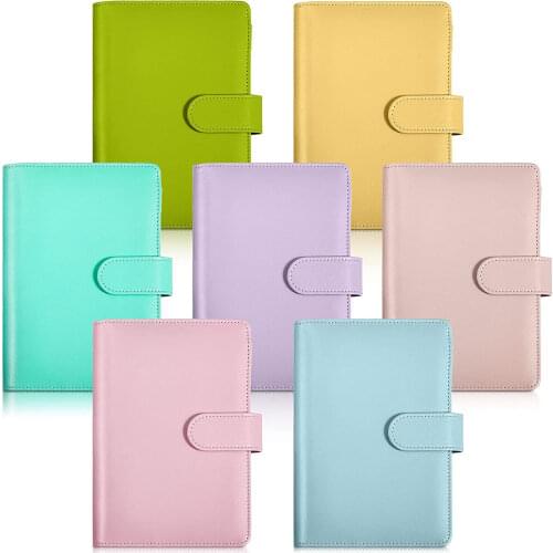 A6 PU Leather Notebook Refillable 6 Ring Binder for A6 Filler Paper ,Personal Planner Binder Budget with Magnetic Buckle Closure