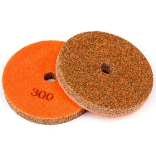 2pcs 4" Diamond Polishing Sponge Marble Granite Concrete Floor Polishing Grinding 100mm Nylon Velcro Stone Clean Abrasive Disc