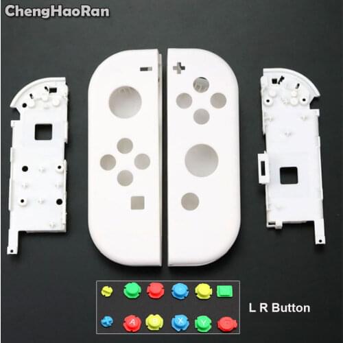 ChengHaoRan White Plastic L R Housing Case Cover w/ Button for Nintend Switch NS NX Joy Con Console Shell Replacement Parts