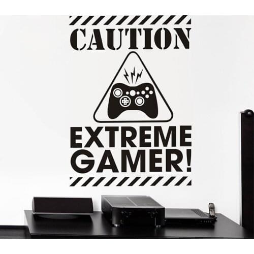 Extreme Gamer Geek Wall Stickers Kids Room Decals Wall Art Wallpaper Living Room Home Decor Poster Mural Decor House Decoration