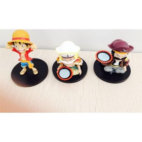 Hot-selling 3pcs/lot 9cm pvc Japanese anime figure Q version one piece luffy/Edward Newgate/Marshall D Teach action figure