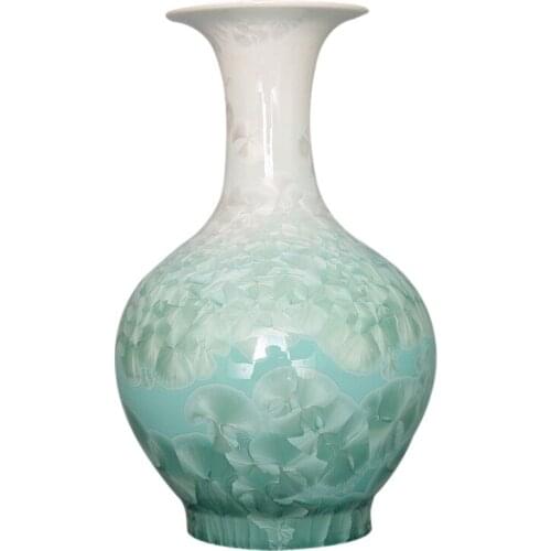 Blue Surface Crystal Ceramic Flower Vase for Home decoration