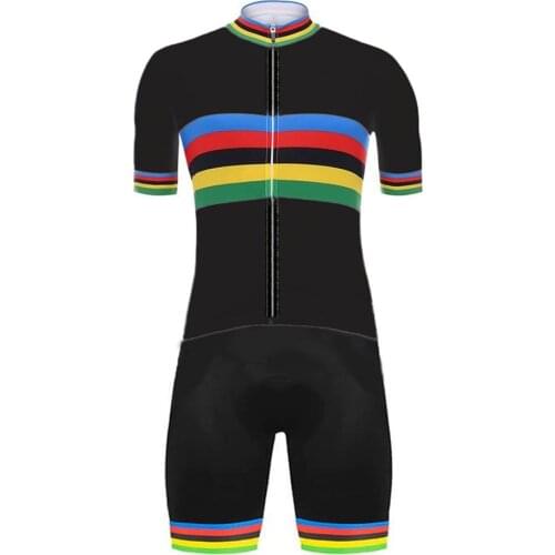 Black 2020 World Champion Cycling Jersey Set Pro Cycling Clothing Men Race Road Bike Suit Bicycle Bib Shorts MTB Maillot Culotte