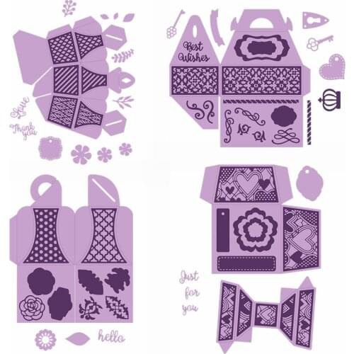 Beautiful Flower Lace Leaves Heart Words Alphabet Line Lattice Metal Cutting Die Handcraft Cards Making Mix Paper Box New Dies