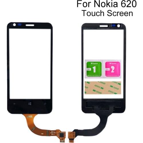 Mobile Touch Screen Glass For Nokia Lumia 620 N620 Digitizer Touch Panel Front Glass Lens Sensor Repair Parts Tools 3M Glue