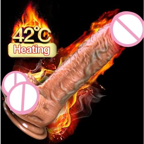New Arrival Automatic Telescopic Heating Penis Vibrator Realistic Huge Dildo Vibrator Cock Sex Products Adult Toys For Women