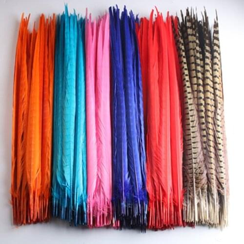 Wholesale 100Pcs High Quality Natural Pheasant Tail Feathers 20-22inch 50-55CM DIY jewelry Wedding Decorations Pheasant Feathers