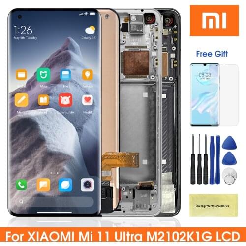 6.81'' Original Screen For Xiaomi Mi 11 Ultra LCD Display Screen Panel Digitizer Replacement For Xiaomi11 Ultra M2102K1G LCD