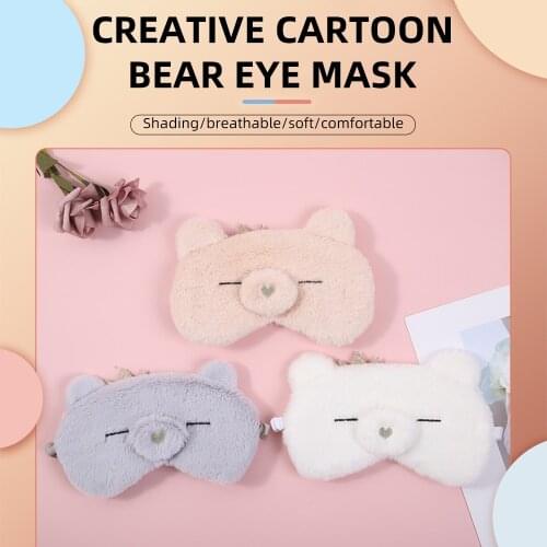 Plush Kawaii Hanhan Bear Sleeping Eye Cover Student Fashion Exclusive Eye Patch Soft For Sleep The Best Choice For Rest