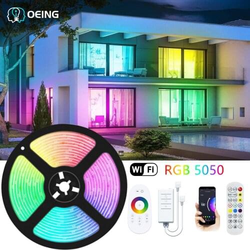 Wifi Controll LED Strip Light Decoration Ribbon Diod Bedroom Party Background Lamp Tape SMD 5050 RGB Luces led Compatible Alexa