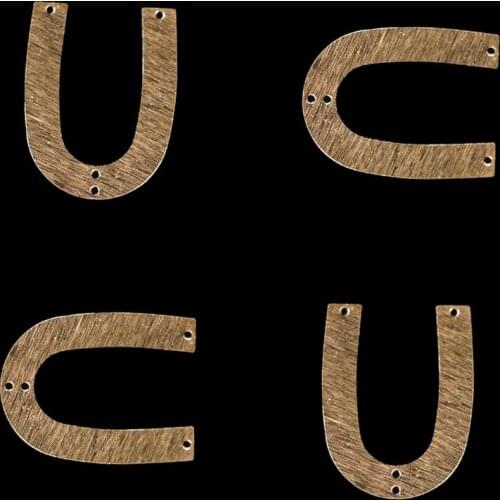 Brushed brass geometric U-shaped pendant, porous connectors, women’s necklaces, earrings, fashion jewelry making accessories