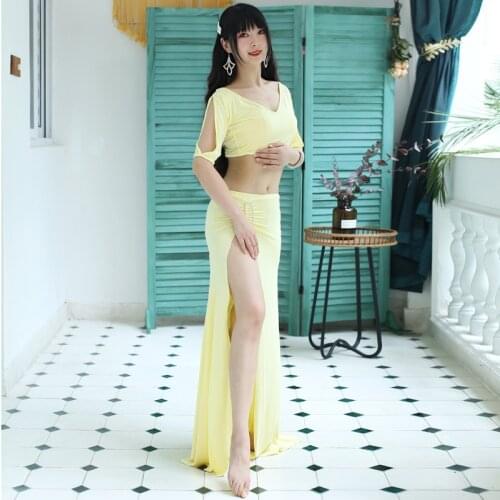 Sexy Belly Dance Costume Women Bellydance Performance Clothing Practice Clothes Top+Skirt Indian Dance Oriental Dance Costume