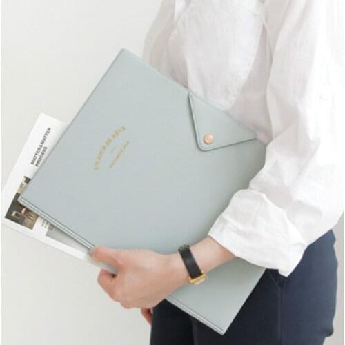 1PC Kawaii Korean Fashion Business A4 File Folder Document Paper Bag Multi-function Desk Organizer Storage Case Stationery