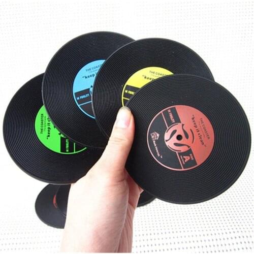 1pcs Vinyl Record Table Mats Drink Coaster Table Placemats Creative Coffee Mug Cup Coasters Heat-resistant Nonslip Pads