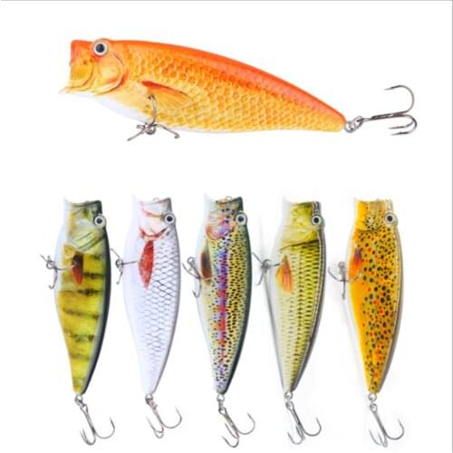 1PCS Popper Trolling Fishing Lures Jig 95mm/19g Lifelike Crankbait Wobblers Minnow Hard Bait Pesca Trout Carp Fishing Tackle