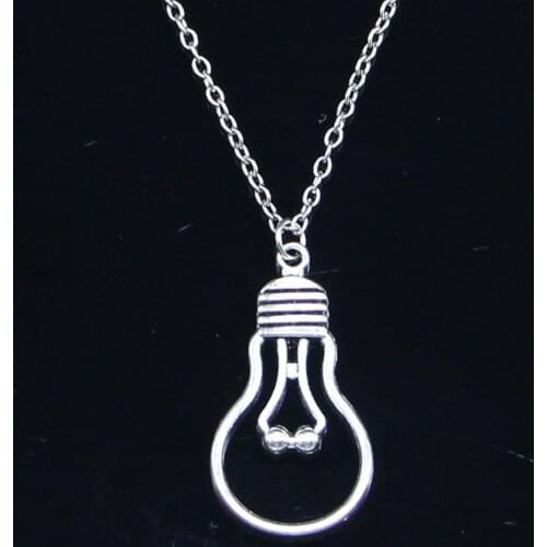 20pcs New Fashion Necklace 19x35mm light bulb Pendants Short Long Women Men Colar Gift Jewelry Choker
