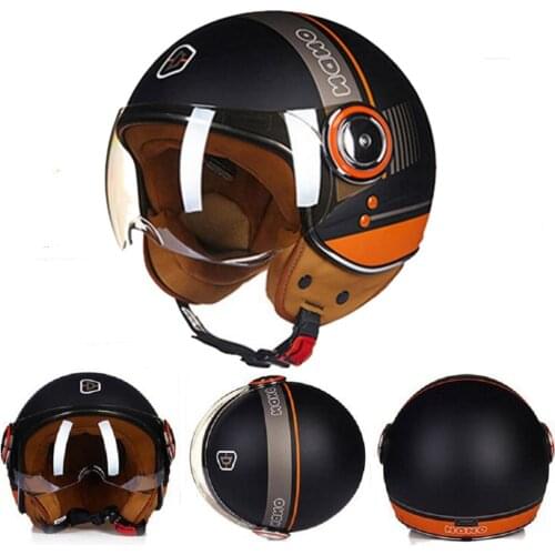 2019 New Knight Safety Protection EUR ECE Certification Motorcycle Helmets Retro Motorbike helmet made of ABS with PC lens visor
