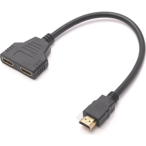 4K HD HDMI-compatible Splitter Cable 1 In Male x 2 Out Female Adapter Distributor Converter Switcher Adapter Video Switch Cable