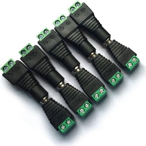 5 Male 5 Female DC Connector Plug 5.5mm X 2.1mm Barrel Power Jack Adapter Connector For TV