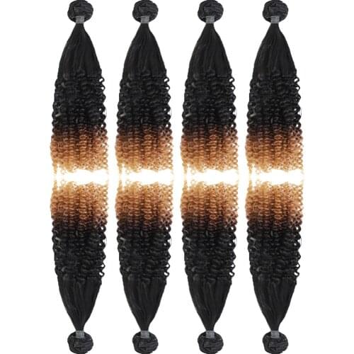 Afro Jerry Synthetic Hair Extensions For Women High Temperature Synthetic Curly Hair Weaves 8 Bundles 240g All In One Pack T30
