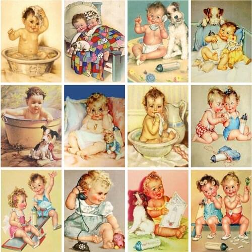 Diamond Painting Baby 5DIY Square/Round Diamond Embroidery Kid Cartoon Rhinestone Pictures Cross Stitch Mosaic Crafts Home Decor