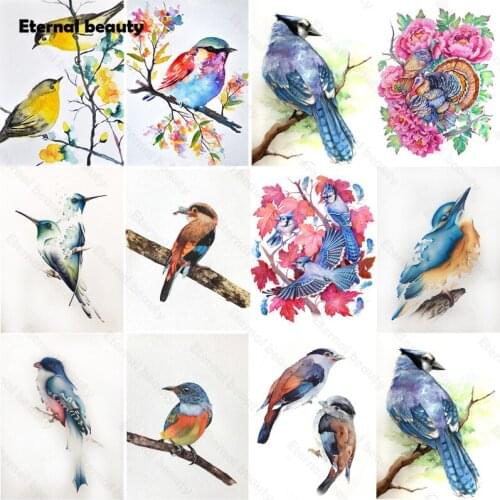 Diamond Painting Birds Landscape Cross Stitch Kits Colorful Birds Mosaic Art Painting Diamond Rhinestone Embroidery Decoration