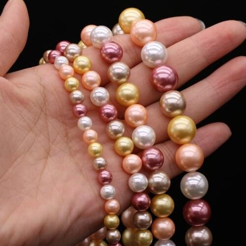 Fashion Pink White Imitation Pearls Beads Loose Spacer Bead for Jewelry Making Diy Necklace Bracelet Accessories