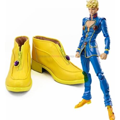 Giorno Giovanna Cosplay JOJOs Bizarre Adventure Golden Wind Giorno Giovanna Cosplay Boots Golden Shoes Custom Made