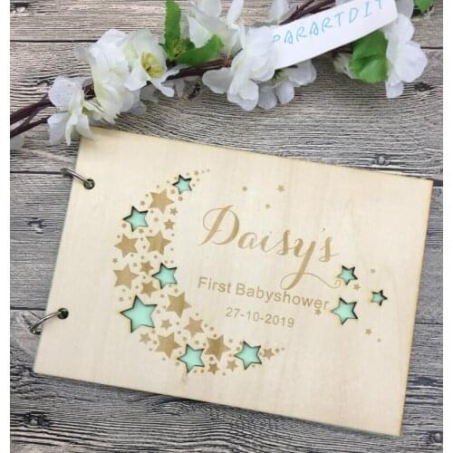 Baby Book Baby Journal Book Baby Shower Gift for Mom Baby Memory Book Pregnancy Journal Personalised Wooden Guest Book albums