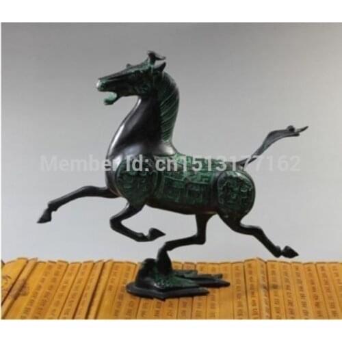 Exquisite Old bronze statue horse fly swallow Figures size:21 X24 CM Garden Decoration Bronze Finish Buddha Healing statue
