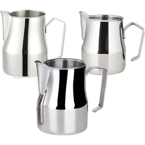 Stainless Steel Milk Frothing Jug Thick Coffee Milk Foamer Mugs Italian Latte Art Jug Milk Pitcher Frother Cup 350/550/750Ml