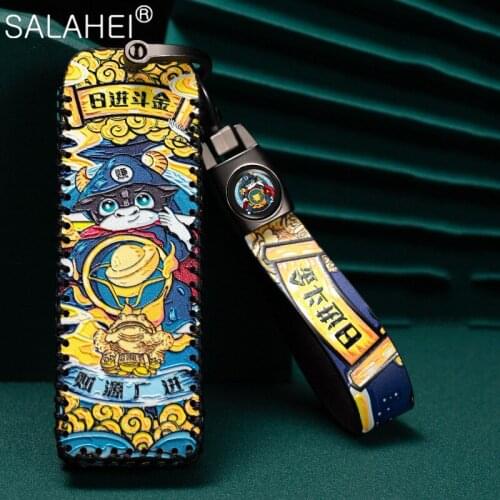 Best Selling Genuine Leather Smart Key Case For Car For Great Wall WEY VV5 VV5s VV6 VV7 VV7s P8 Key Cover Chain Auto Accessories