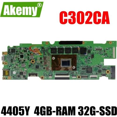 Akemy For ASUS Chromebook Flip C302C C302CA Laotop Mainboard C302CA Motherboard with 4405Y-CPU 4GB-RAM 32G-SSD