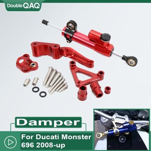 Motorcycle Modified Steering Damper Stabilizer Mounting Bracket Support Kit For Ducati Monster 696 2008-up