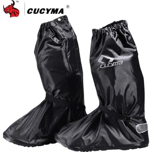 CUCYMA Motorcycle Waterproof Rain Shoes Non-slip Black Moto Rain Shoes Outdoor Waterproof Shoe Cover Rainy Shoes For Men