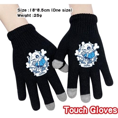 Multi Style Anime Undertale Skeleton Sans Cartoon Knit Gloves Men Winter Warm Full Finger Glove Cosplay Accessories