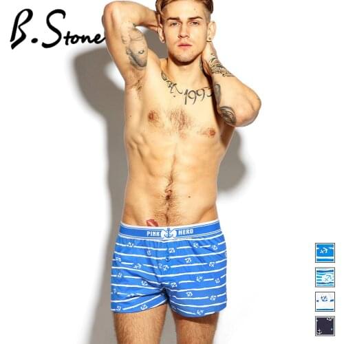 Pink Heroes Men Boxers Underwear Brand New Pure European Style Cotton Boxer Flat Pants Underwear Men Boxer Home Arrow Printing