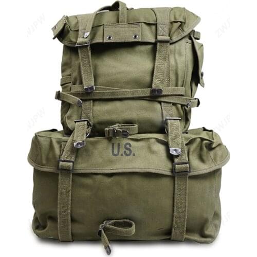WW2 US ARMY M1945 PACK SET COMBINATION WITH BELT AND STRAPS Army M1945 Equipment Portfolio HIGH QUALITY