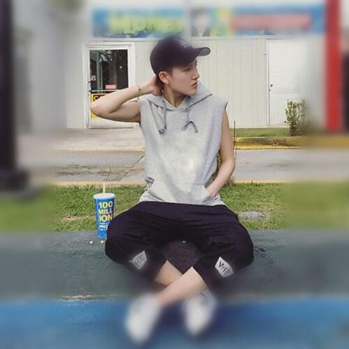 Solid Hook Breast Chest Binder Hoodies Tomboy Cotton Outerwear Long Corset Les Loose Breathable Bustiers Lesbian Sweatshirt