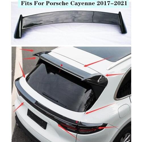 High quality Carbon Fiber Rear Trunk Lip Spoiler Wing Fits For Porsche Cayenne 2017 2018 2019 2020 2021