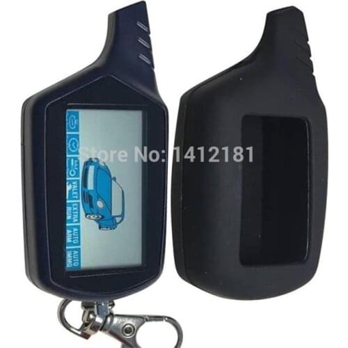 B9 Engine Start LCD Remote Control Keychain Key +Silicone Case For Russian Two way Car Alarm Starline B9 Twage KGB FX-7 FX7 FX 7