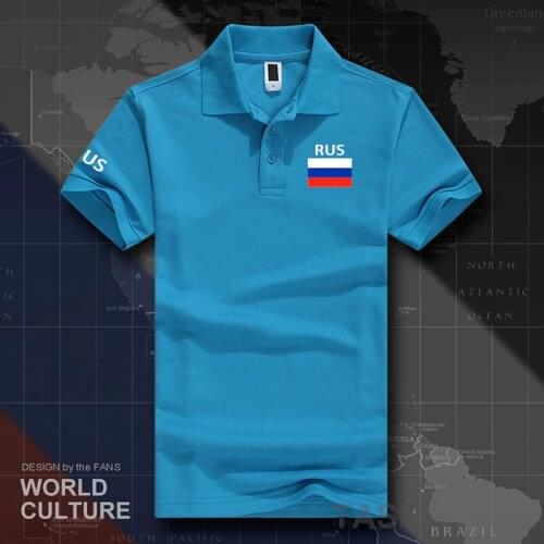 Russian Federation Russia polo shirts men short sleeve white brands printed for country 2017 cotton nation RUS country flag RU