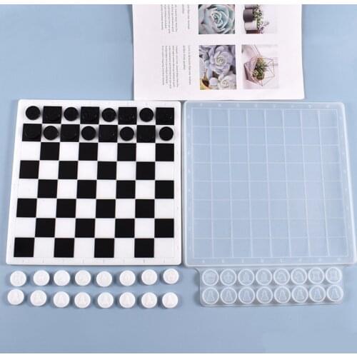 Chess Board Silicone Casting Resin Molds For DIY Resin Chessboard Chessman Jewelry Findings Tools Moulds Uv Epoxy Craft Handmade
