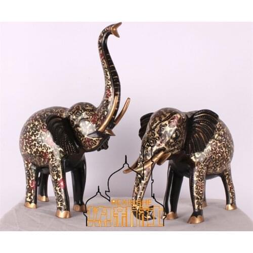 Pakistan Lucky Elephant 20 inch bronze crafts color copper on the elephant