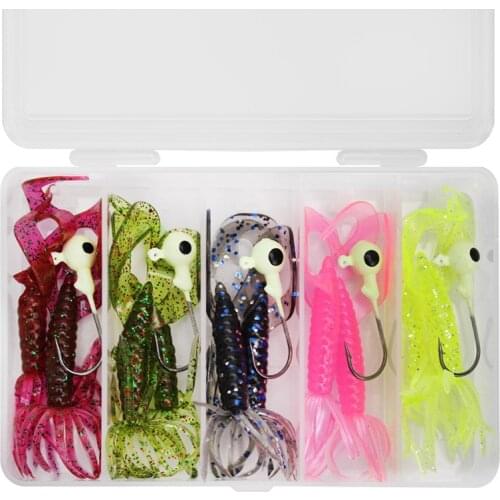 Color Random Hot Swim Artificial Fishing Worm Bait Soft Plastic Lure Capuchin Maggot Single T Tail