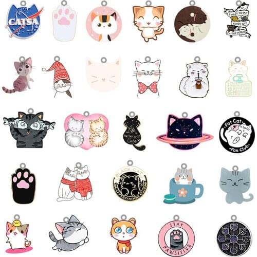 TAFREE Creative Design Cute Cat Acrylic Pendant Epoxy Resin Jewelry Making Pendant Earrings Necklace Accessories Tasteful