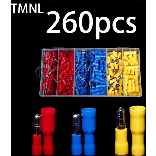 Cold pressure bullet terminal safety insulation durable fast pluggable wire plug spring connector mixed Crimper Male And Female