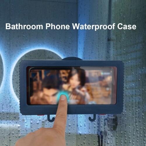 Universal Waterproof Phone Case Wall Mounted Bathroom Cellphone Convenient Safe Phone Holder Bathroom Home Storage Cover