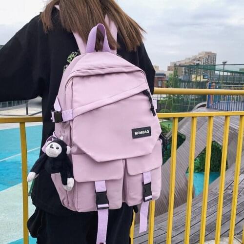 Waterproof Rucksack for Student Black Laptop Mochila Fashion Women Backpack Multiple Pockets Travel Bag Men Bookbag