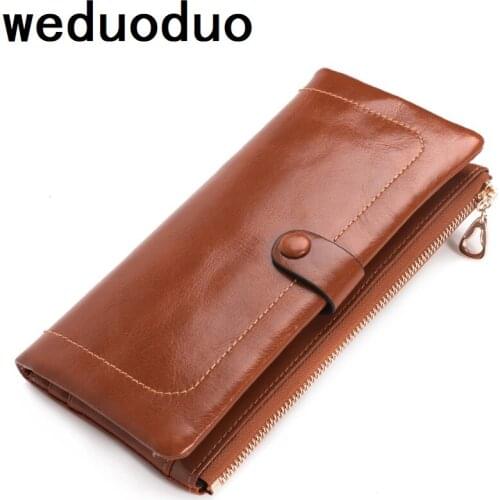 Weduoduo Brand Men Wallets 100% Genuine Leather Purse with Credit Card Holder Male Wallet Fashion Coin Pocket Photo Holder
